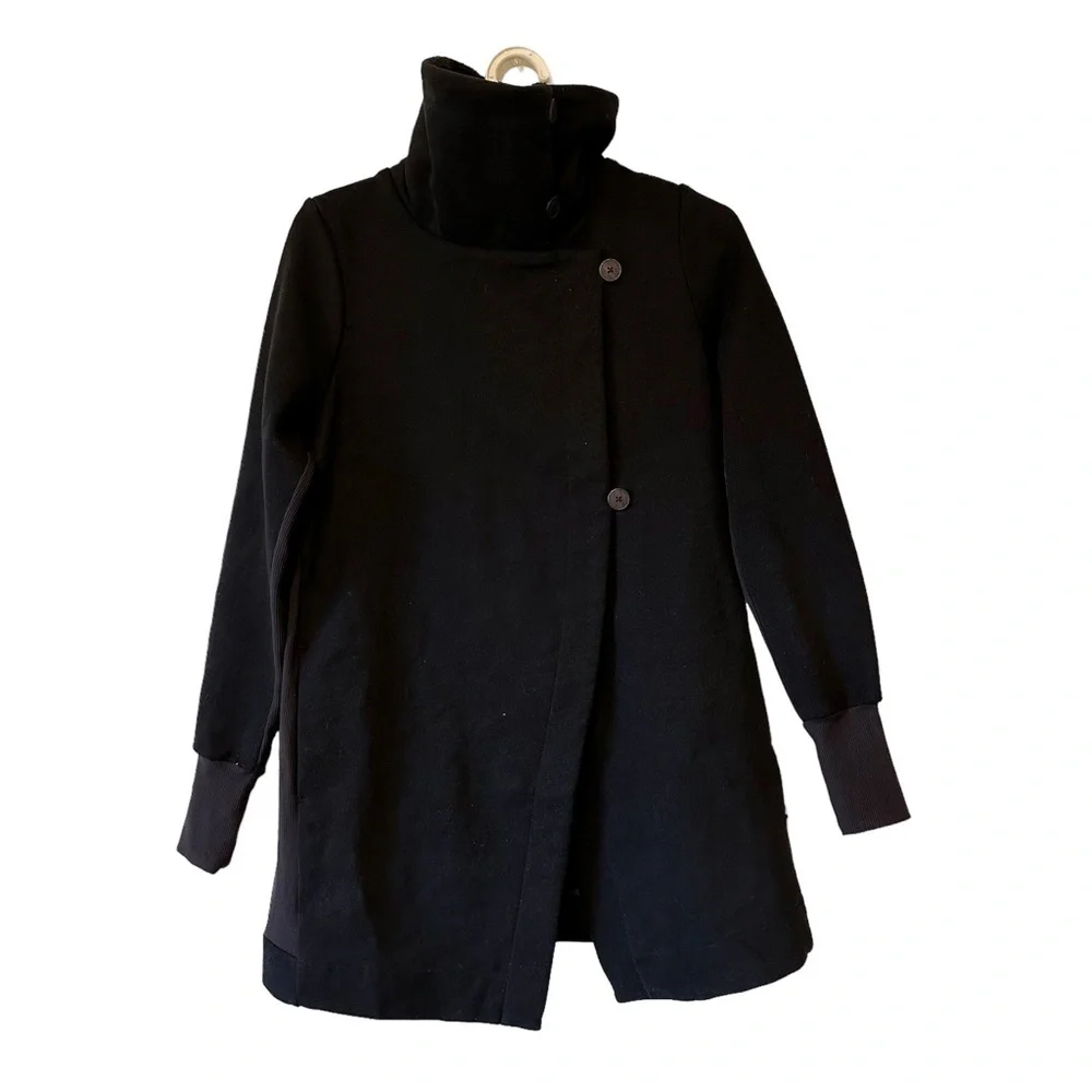 Lululemon Lab Black Yumi Asymmetrical Sweater Wrap New Size 4 - Picture 1 of 13